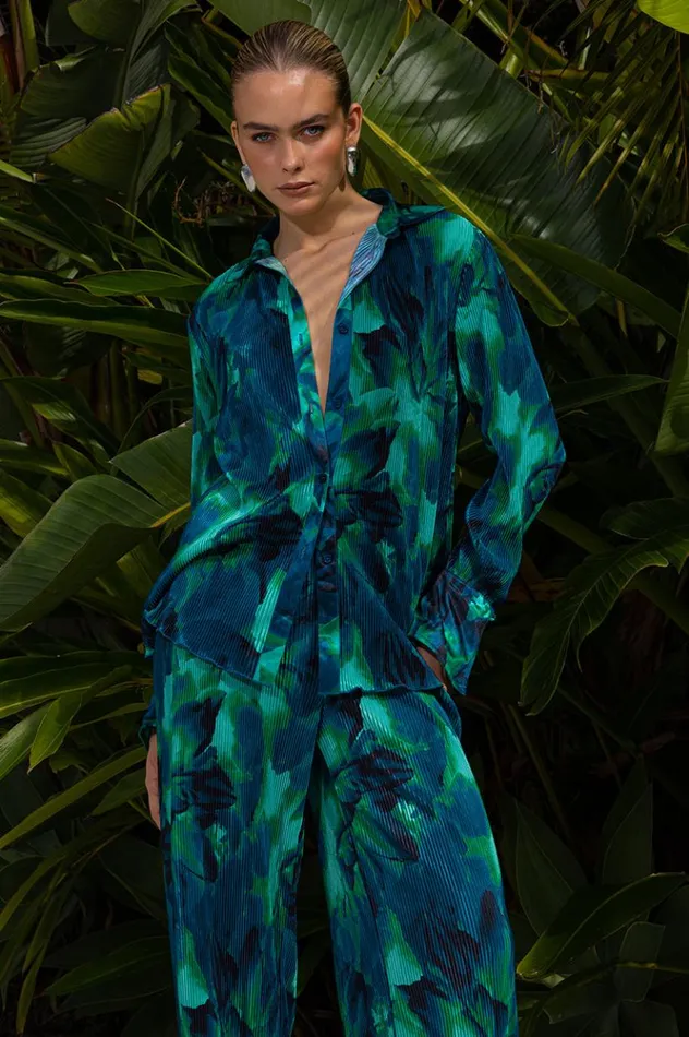 Women Shirts and Blouses Runaway The Label CALISTA PLEAT SHIRT Calista Green