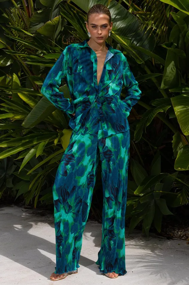 Women Shirts and Blouses Runaway The Label CALISTA PLEAT SHIRT Calista Green