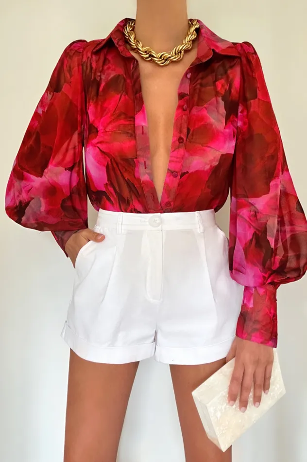 Women Shirts and Blouses Runaway The Label Calista Shirt Pink Floral
