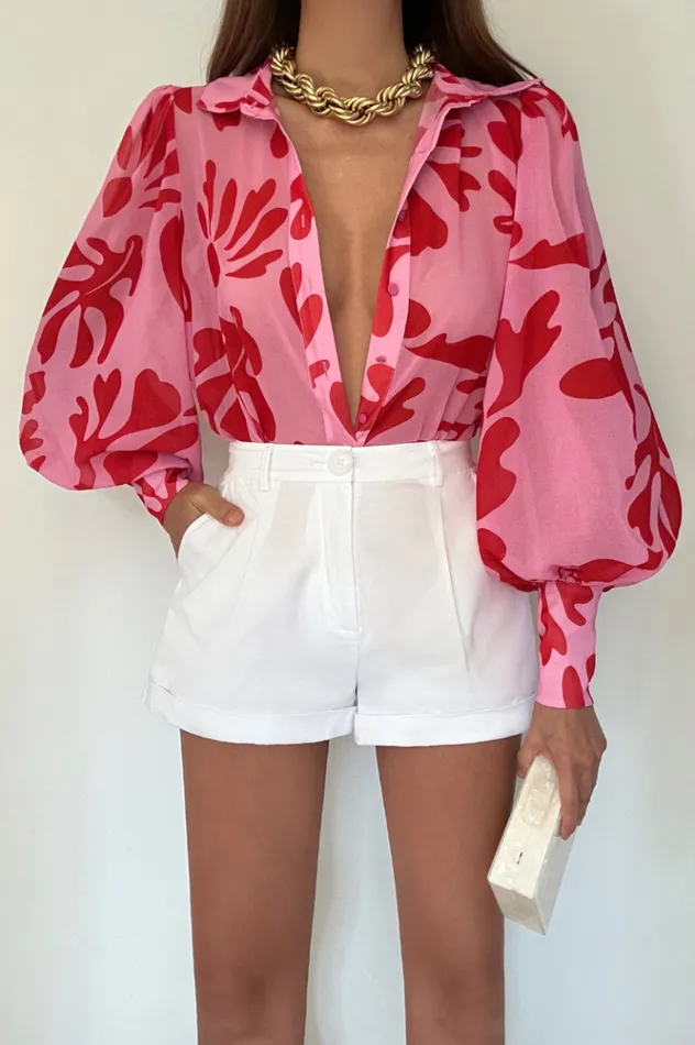 Women Shirts and Blouses Runaway The Label FLEETWOOD BLOUSE Botanica Pink