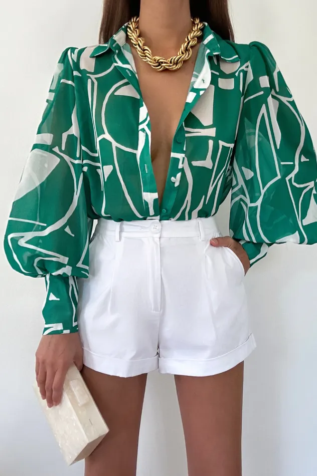 Women Shirts and Blouses Runaway The Label FLEETWOOD BLOUSE Giani Green