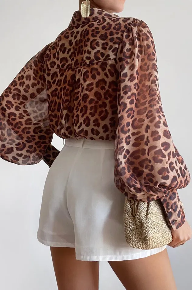 Women Shirts and Blouses Runaway The Label FLEETWOOD BLOUSE Leopard Print