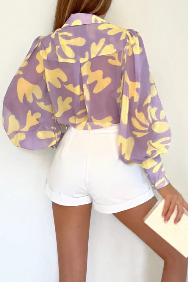 Women Shirts and Blouses Runaway The Label FLEETWOOD BLOUSE Lilac Botanica