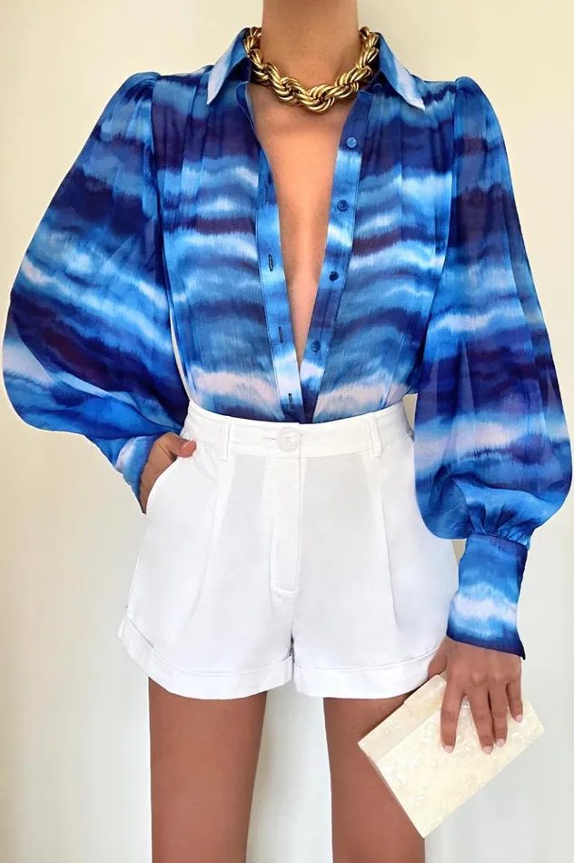 Women Shirts and Blouses Runaway The Label FLEETWOOD BLOUSE Ocean