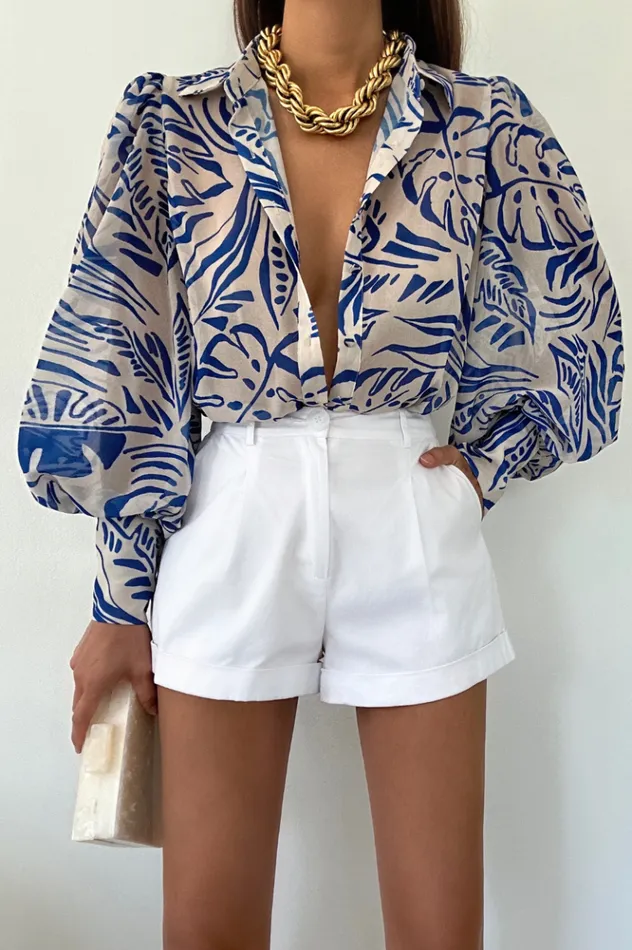 Women Shirts and Blouses Runaway The Label FLEETWOOD BLOUSE Santino Cobalt