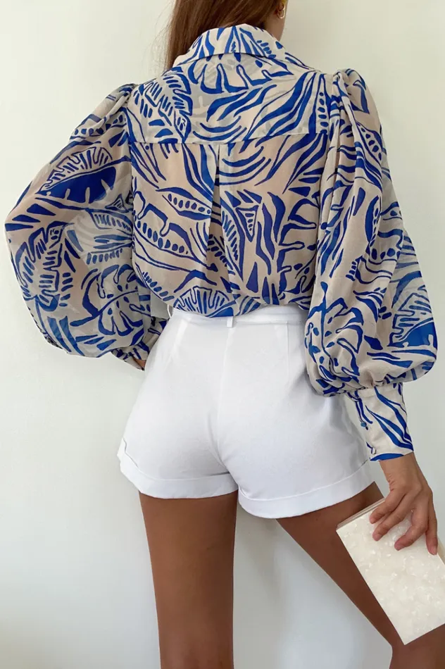 Women Shirts and Blouses Runaway The Label FLEETWOOD BLOUSE Santino Cobalt