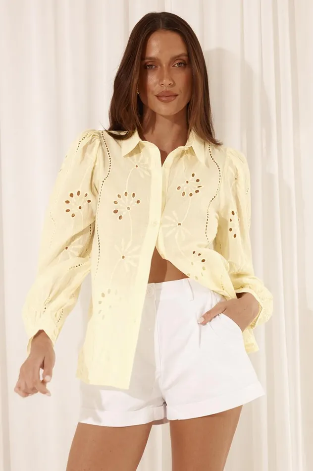 Women Shirts and Blouses Runaway The Label KNOWLES BLOUSE Lemon