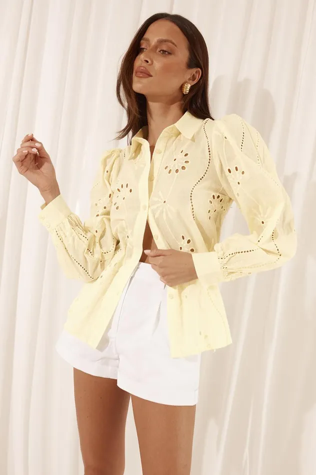 Women Shirts and Blouses Runaway The Label KNOWLES BLOUSE Lemon
