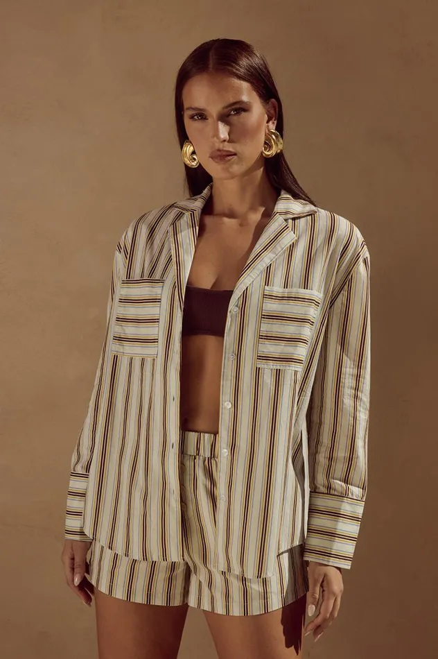 Women Shirts and Blouses Runaway The Label SUNMOR SHIRT Vory Stripe