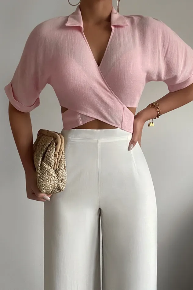 Women Shirts and Blouses Runaway The Label Vacay Shirt Pink