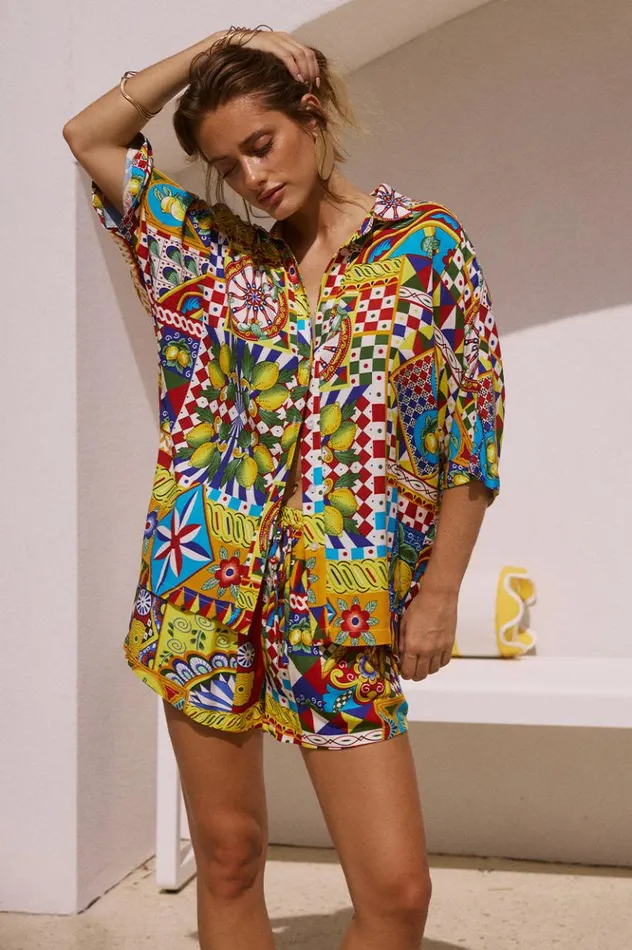 Women Shirts and Blouses Runaway The Label VENUS SHIRT Phaedra Print