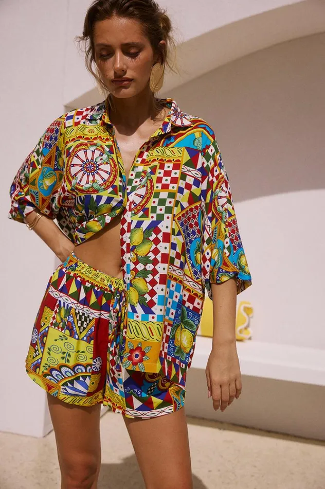 Women Shirts and Blouses Runaway The Label VENUS SHIRT Phaedra Print
