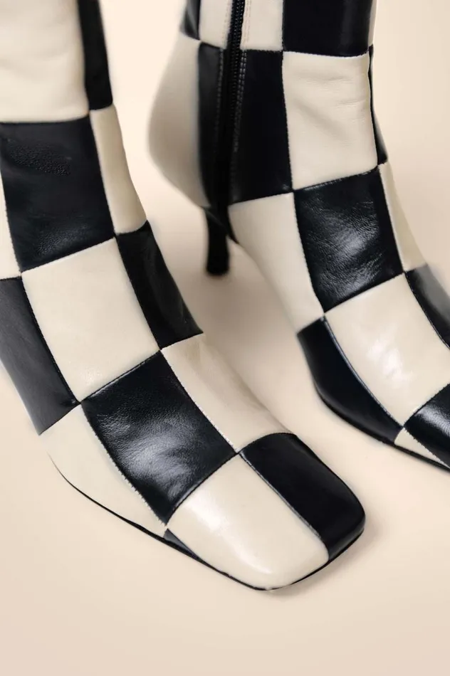 Women Shoes and Boots RIXO Madrid Navy Cream Checkerboard Women Shoes and Boots RIXO Madrid Navy Cream Checkerboard
