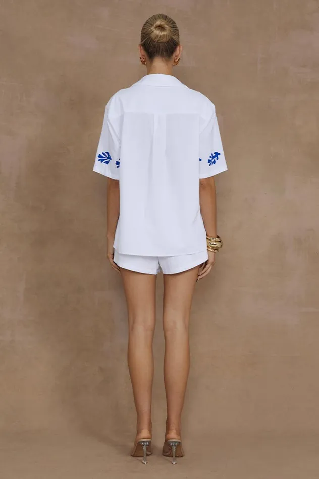 Women Shorts Runaway The Label AMALIA SHORT Whiteblue
