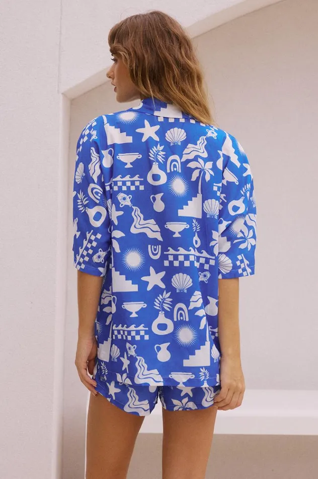 Women Shorts Runaway The Label HANNA SHORT Cove Blue