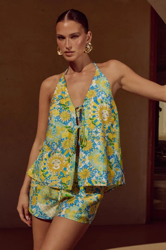 Women Shorts Runaway The Label NIKKO SHORT Anacapri Lemon
