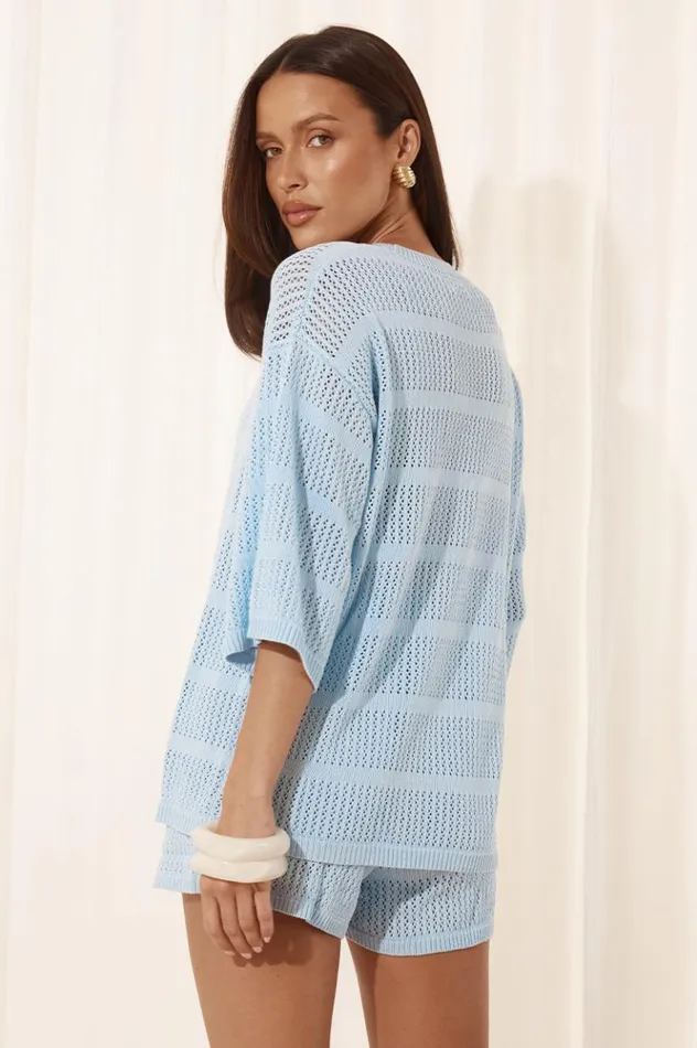 Women Shorts Runaway The Label SAMIA SHORT Sky Blue