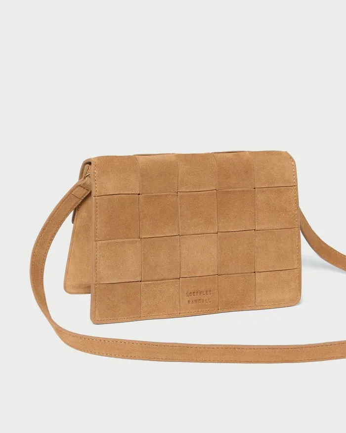 Women Shoulder Bags Loeffler Randall Delphine Toffee Woven Suede Shoulder Bag I Crossbodies I Handbags Women Shoulder Bags Loeffler Randall Delphine Toffee Woven Suede Shoulder Bag I Crossbodies I Handbags
