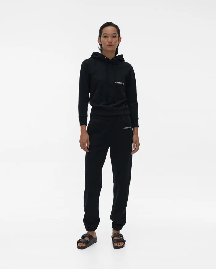 Women Shrunken Hoodie Black Helmut Lang TShirts and Sweatshirts