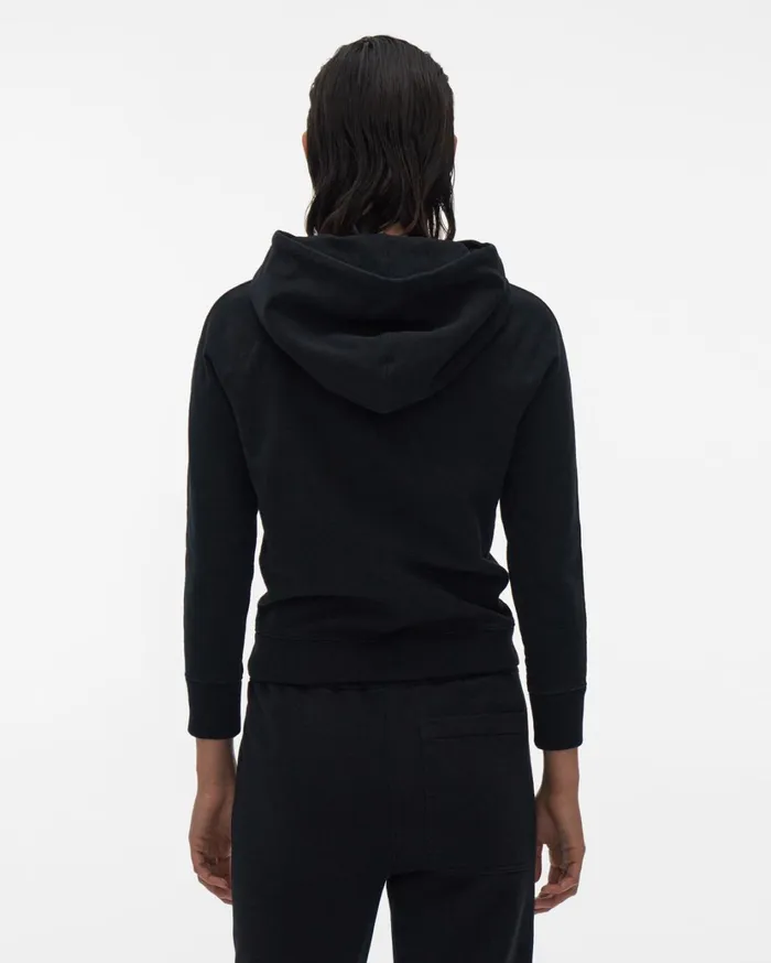Women Shrunken Hoodie Black Helmut Lang TShirts and Sweatshirts