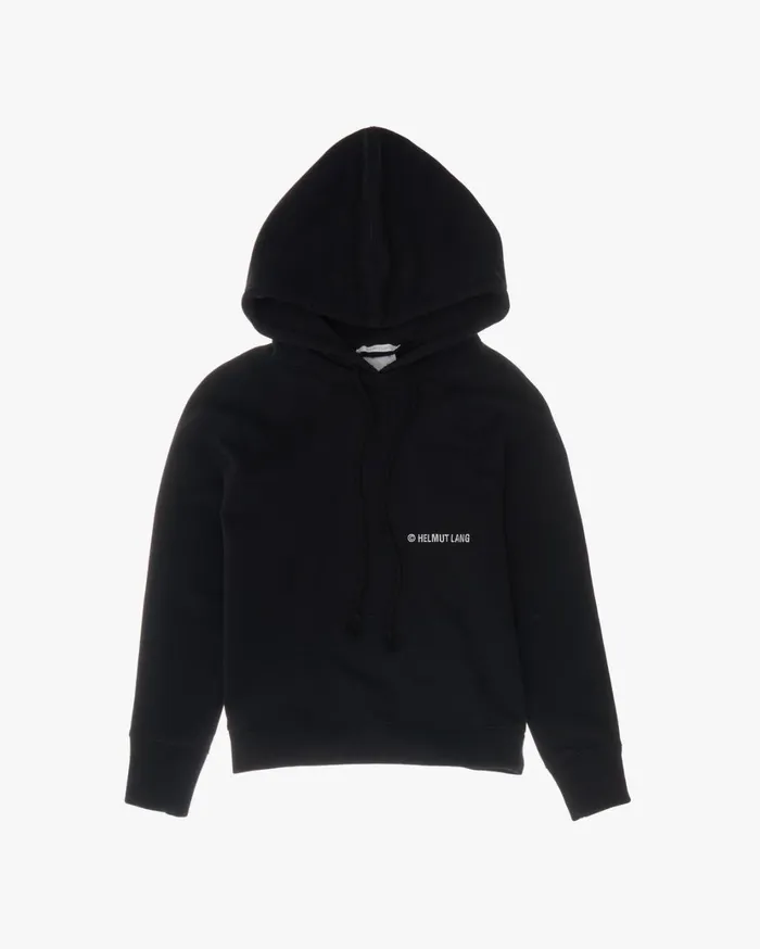 Women Shrunken Hoodie Black Helmut Lang TShirts and Sweatshirts