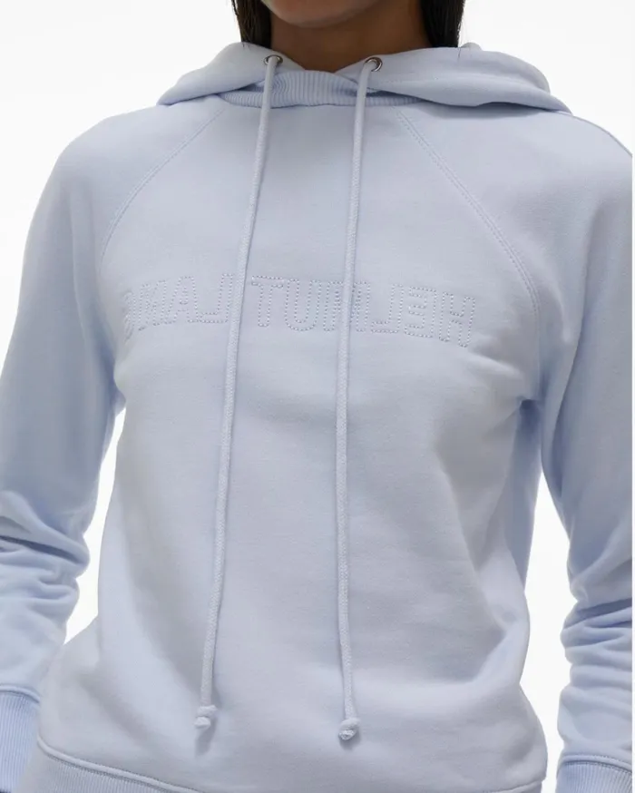 Women Shrunken Hoodie Cyber Blue Helmut Lang TShirts and Sweatshirts