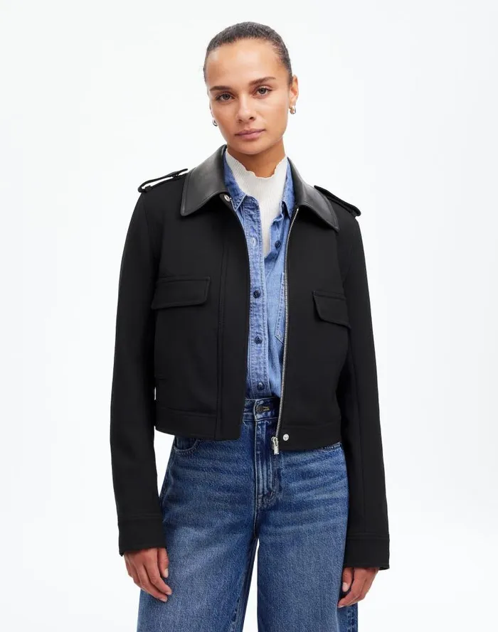 Women Shrunken Utility Jacket True Black Madewell Coats Jackets
