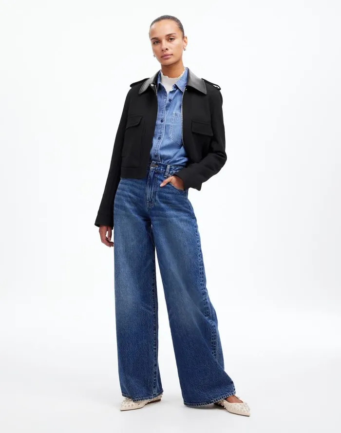 Women Shrunken Utility Jacket True Black Madewell Coats Jackets