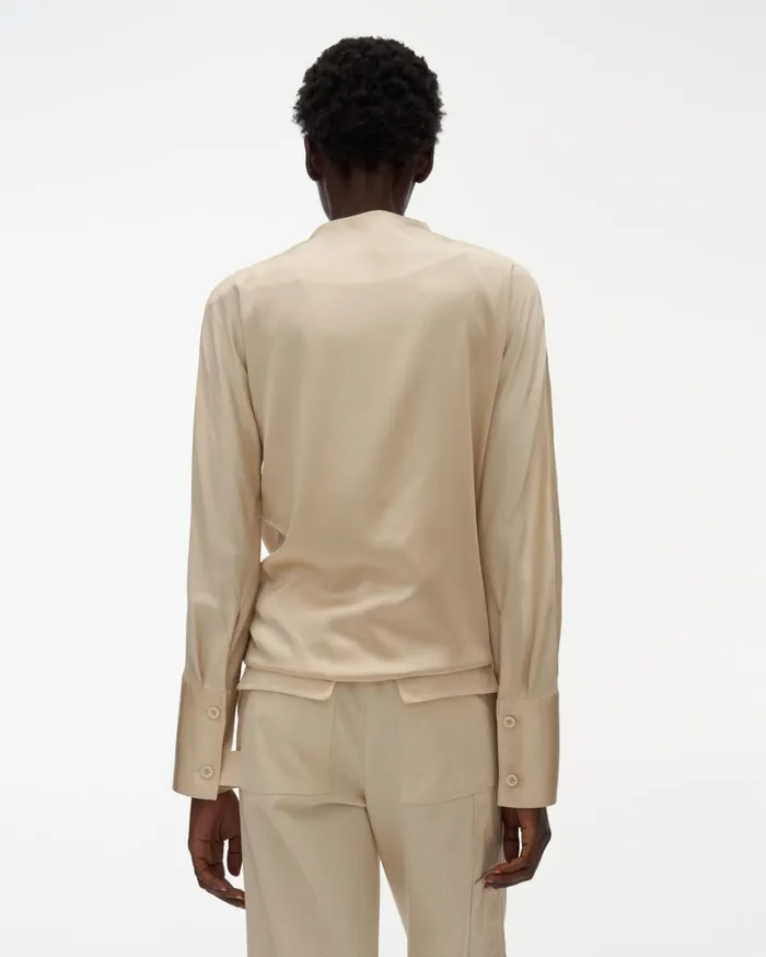 Women Silk LongSleeve Top Sea Pearl Helmut Lang Tops