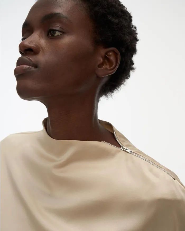 Women Silk LongSleeve Top Sea Pearl Helmut Lang Tops