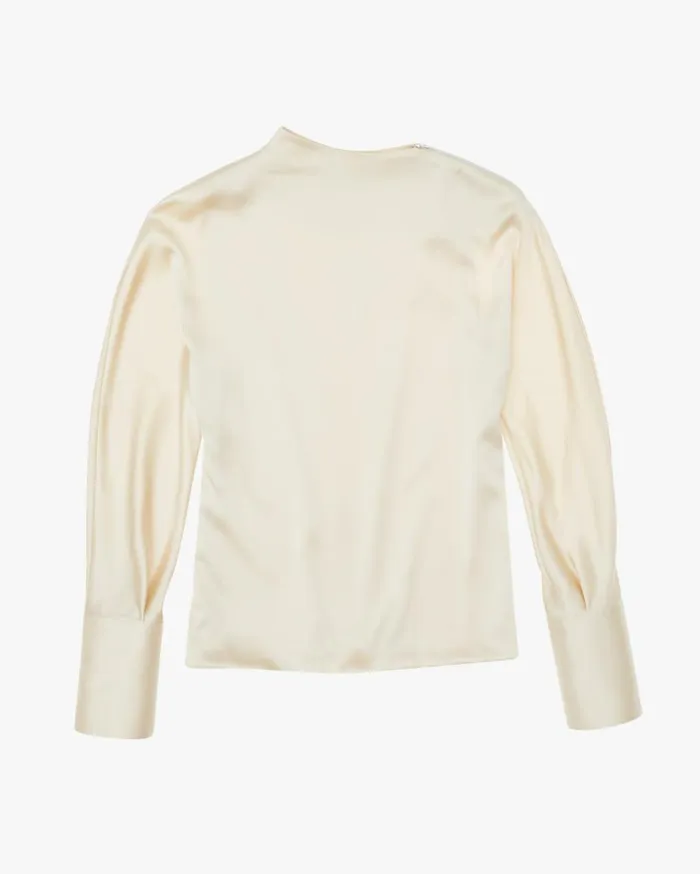 Women Silk LongSleeve Top Sea Pearl Helmut Lang Tops