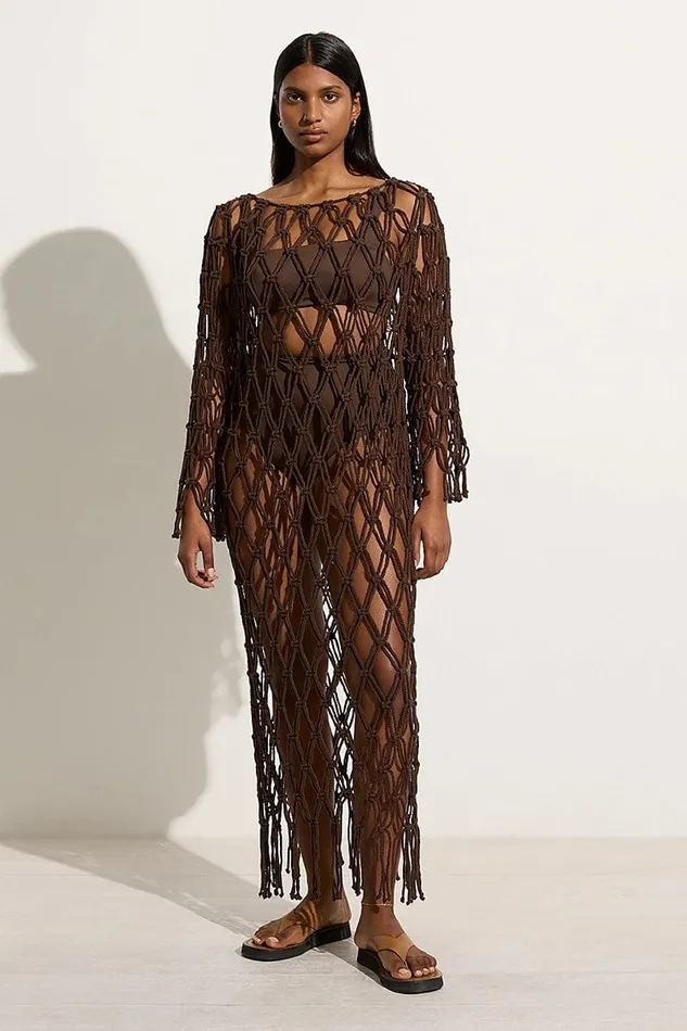 Women Sintra Macrame Dress Chocolate 8211 Final Sale Faithfull The Brand Dresses Women Sintra Macrame Dress Chocolate 8211 Final Sale Faithfull The Brand Dresses
