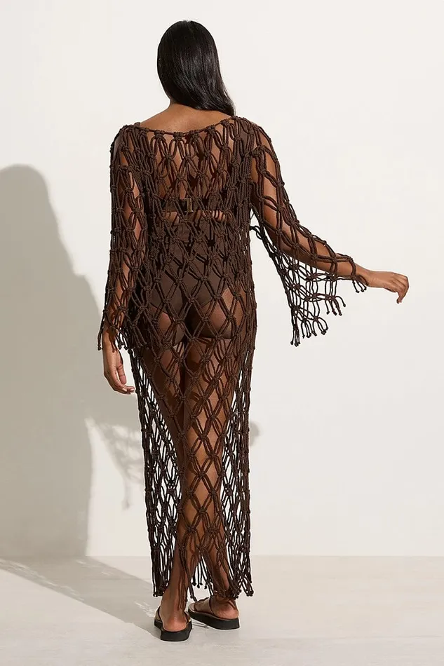 Women Sintra Macrame Dress Chocolate 8211 Final Sale Faithfull The Brand Dresses