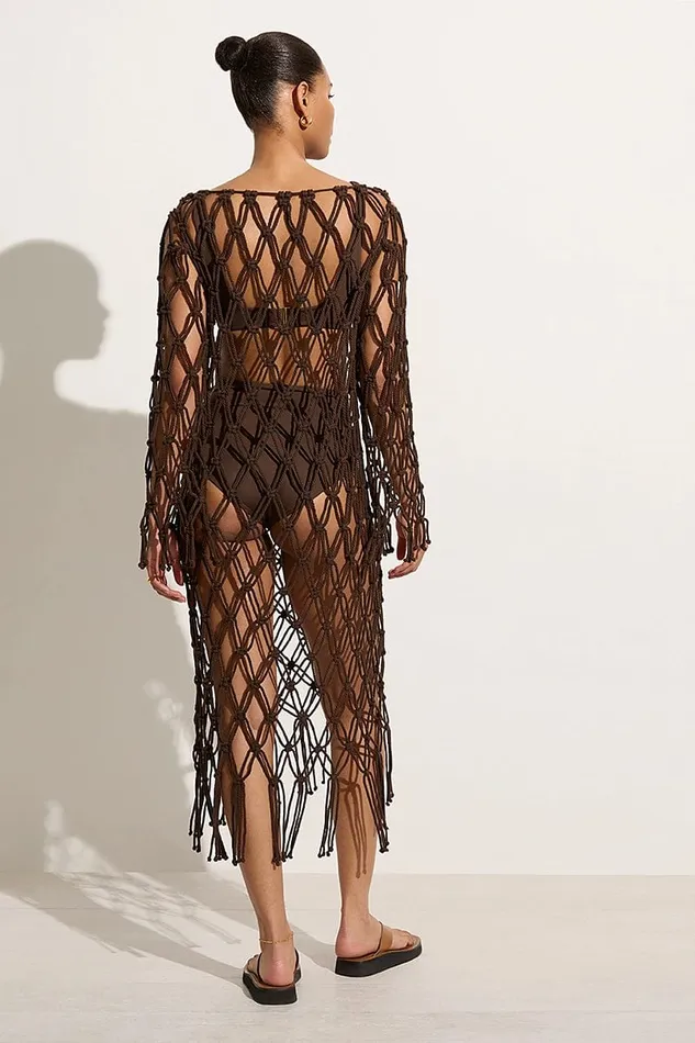 Women Sintra Macrame Dress Chocolate 8211 Final Sale Faithfull The Brand Dresses