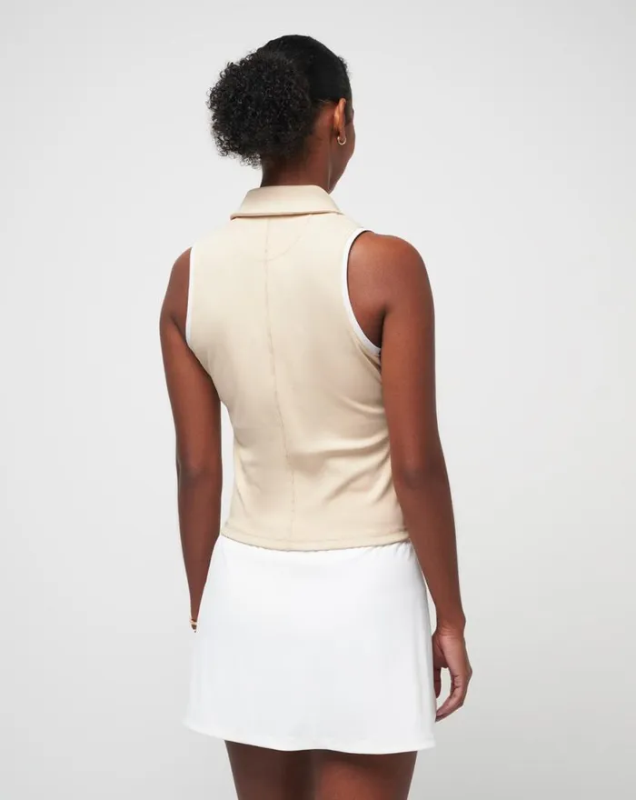Women SIP AND SEA MOVEKNIT SLEEVELESS POLO Brazilian Sand TravisMathew Polos