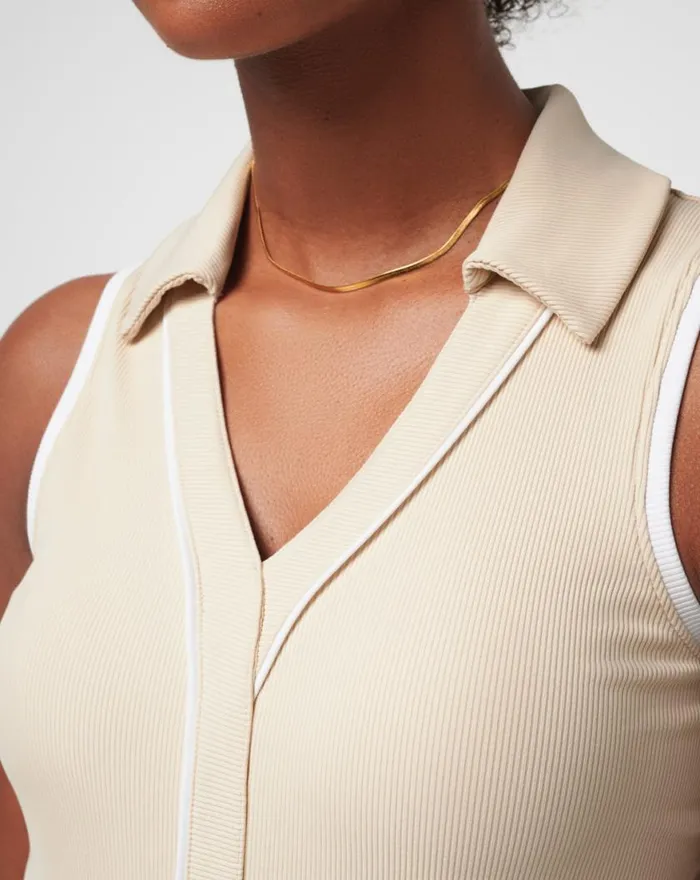 Women SIP AND SEA MOVEKNIT SLEEVELESS POLO Brazilian Sand TravisMathew Polos