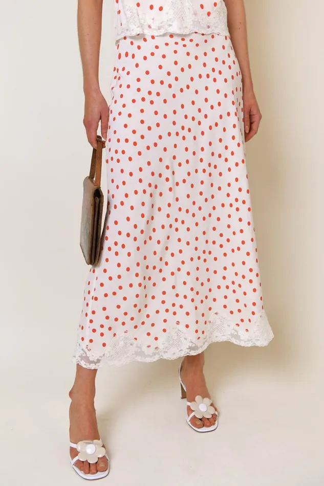 Women Skirts RIXO Crystal Red Flamenco Spot