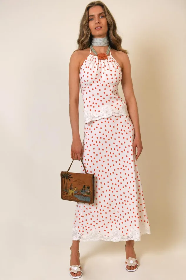 Women Skirts RIXO Crystal Red Flamenco Spot Women Skirts RIXO Crystal Red Flamenco Spot