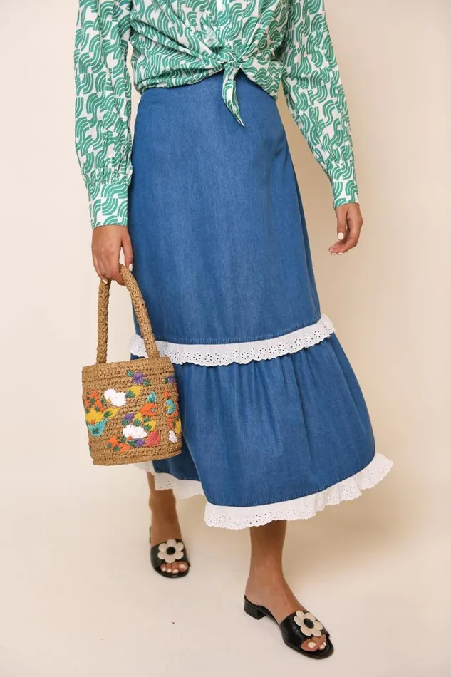 Women Skirts RIXO Elina Indigo Wash