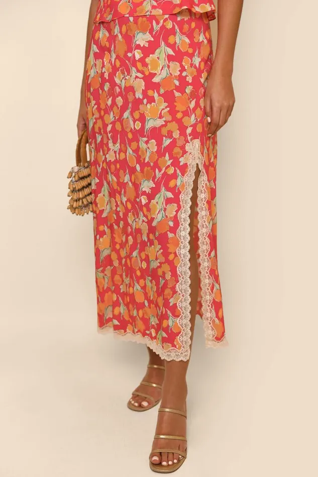 Women Skirts RIXO Sibilla Fontainhas Floral Coral