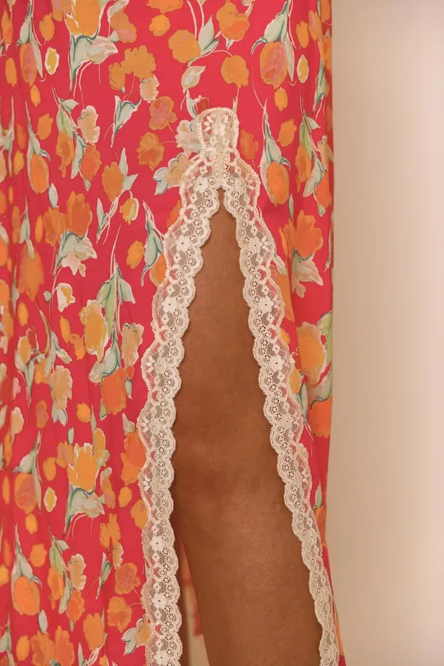 Women Skirts RIXO Sibilla Fontainhas Floral Coral Women Skirts RIXO Sibilla Fontainhas Floral Coral