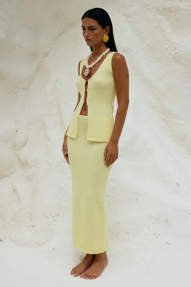 Women Skirts Runaway The Label NADINA MIDI SKIRT Lemon
