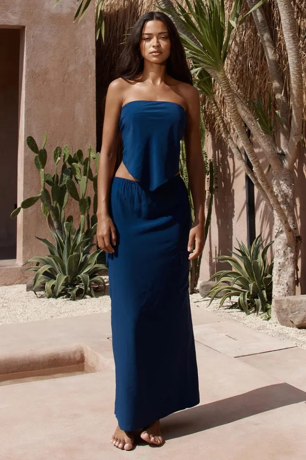 Women Skirts Runaway The Label PICILO LONG MIDI SKIRT Navy