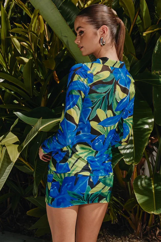 Women Skirts Runaway The Label ROMANCE MESH SKIRT Blue Floral Women Skirts Runaway The Label ROMANCE MESH SKIRT Blue Floral