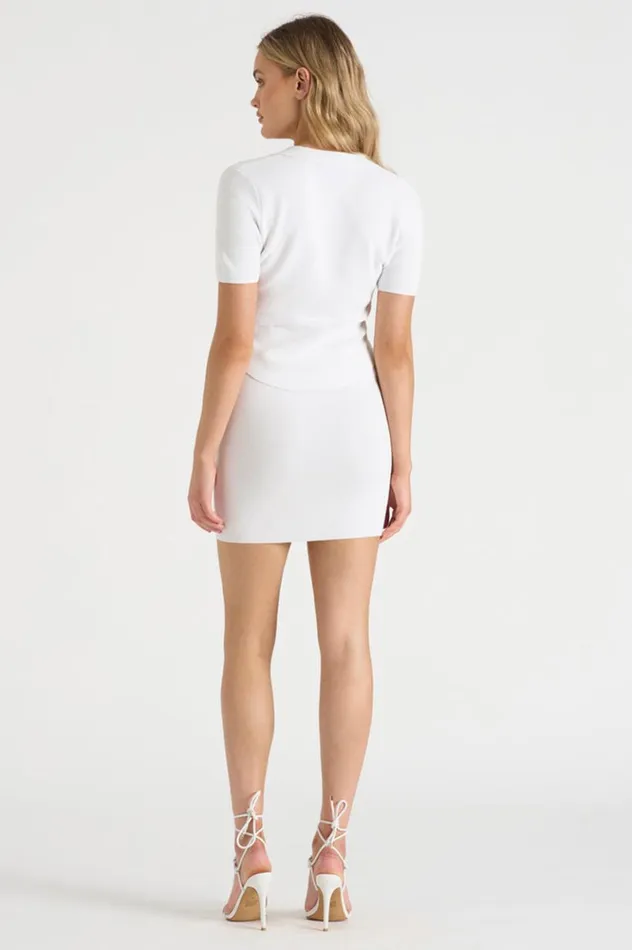Women Skirts Runaway The Label THE KNIT MINI SKIRT White Women Skirts Runaway The Label THE KNIT MINI SKIRT White