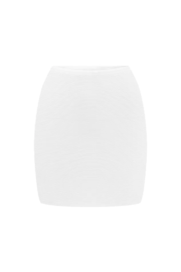 Women Skirts Runaway The Label THE KNIT MINI SKIRT White Women Skirts Runaway The Label THE KNIT MINI SKIRT White