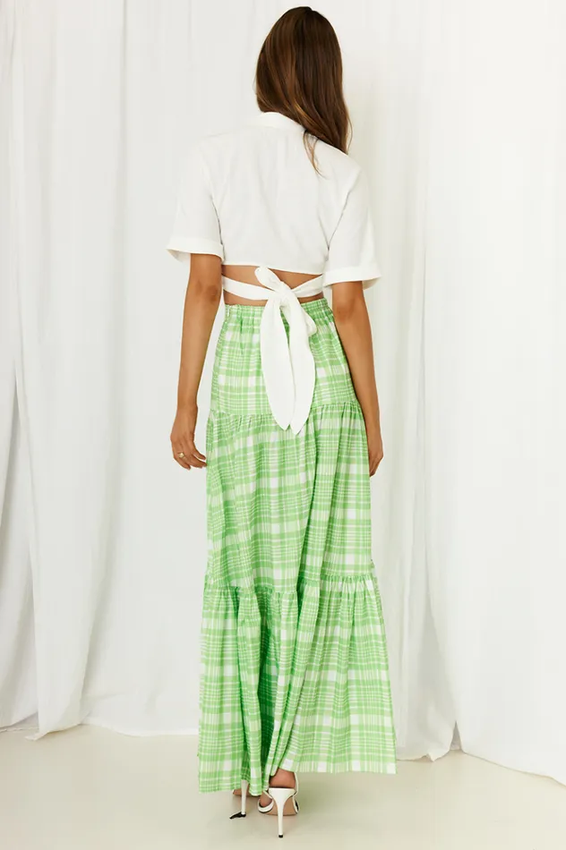 Women Skirts Runaway The Label Valence Maxi Skirt Green Check Women Skirts Runaway The Label Valence Maxi Skirt Green Check