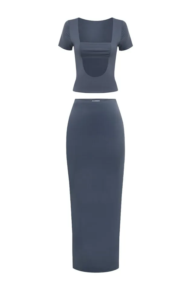 Women Skirts Runaway The Label XAVI MAXI SKIRT Steel