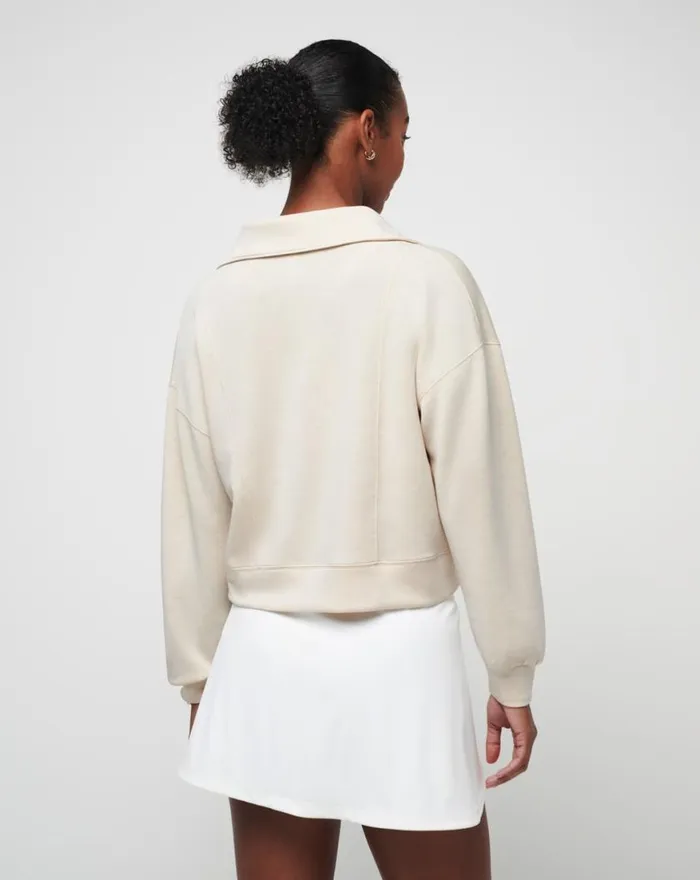 Women SKYLOFT SOFT HALF ZIP Heather Brazilian Sand TravisMathew Hoodies and Pullovers