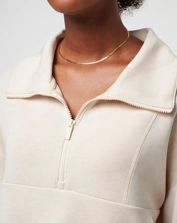 Women SKYLOFT SOFT HALF ZIP Heather Brazilian Sand TravisMathew Hoodies and Pullovers